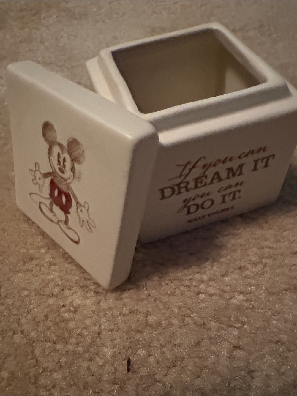 Hallmark White Ceramic Mickey Mouse Trinket Box